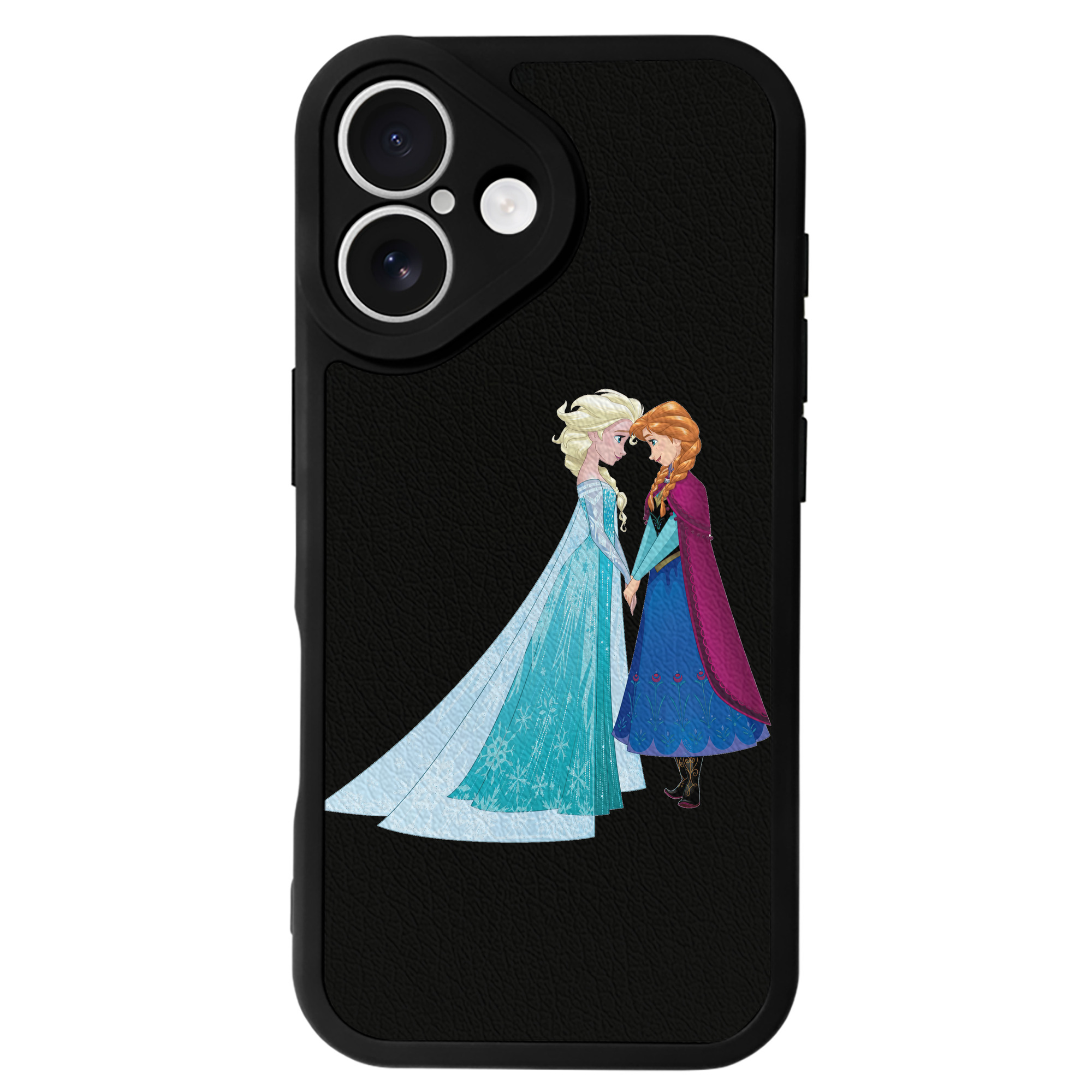 （画像用） アナと雪の女王 アンナ エルサ Frozen Anna Elsa 【iPhone 16シリーズ対応】シリコンスマホケース（レザー調） 材質：シリコン